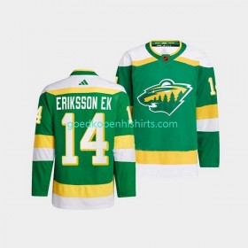 Minnesota Wild Joel Eriksson Ek 14 Adidas 2022-2023 Reverse Retro Groente Authentic Shirt - Mannen